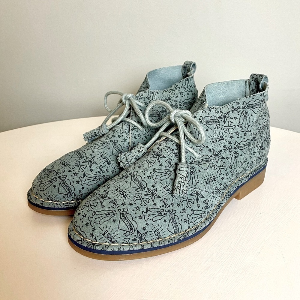 Hush Puppies Blue Cyra Caitlin Chukka Boots 100% Suede